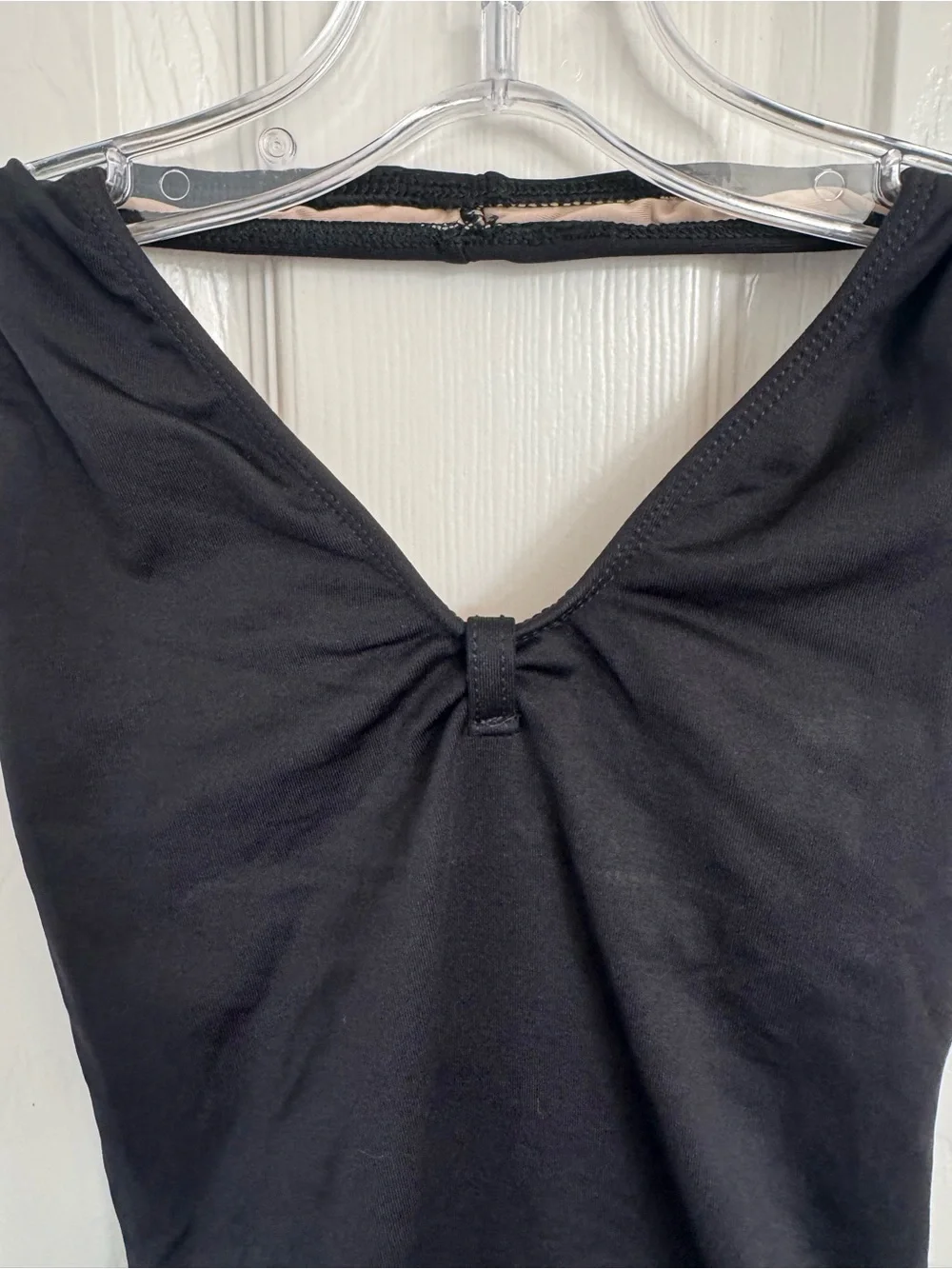 Motionwear Black Dance Halter Leotard with Pinch Details
